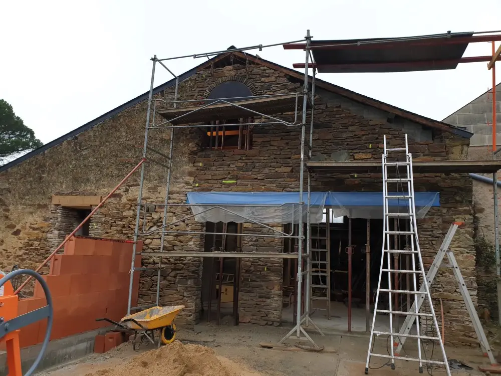 Extension maçonnée d'une maison dans le Pays de Retz